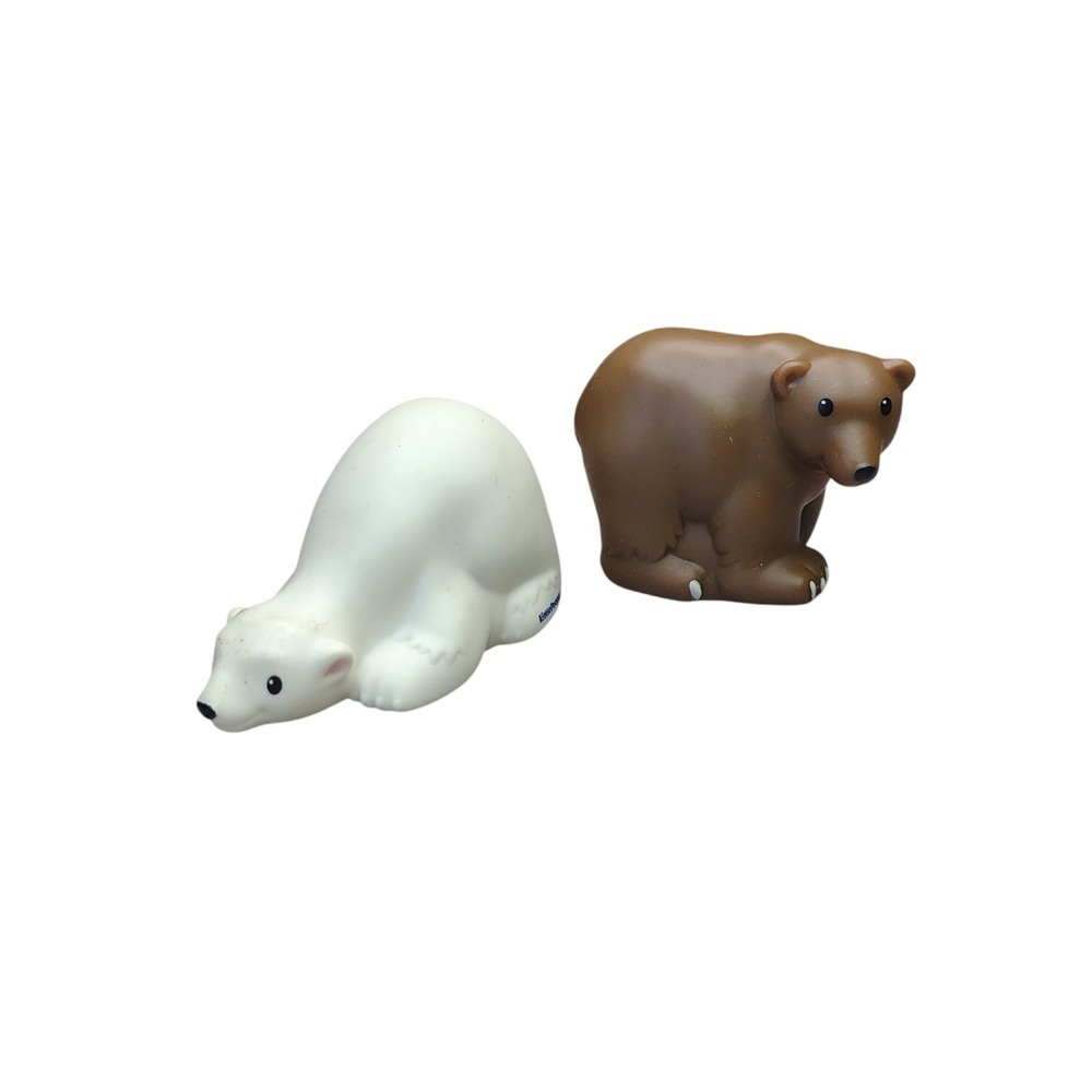 Fisher-Price Little People White Polar Bear And brown bear Animal Talkers Zoo